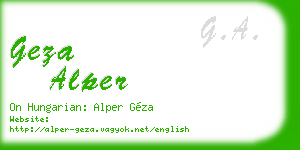 geza alper business card